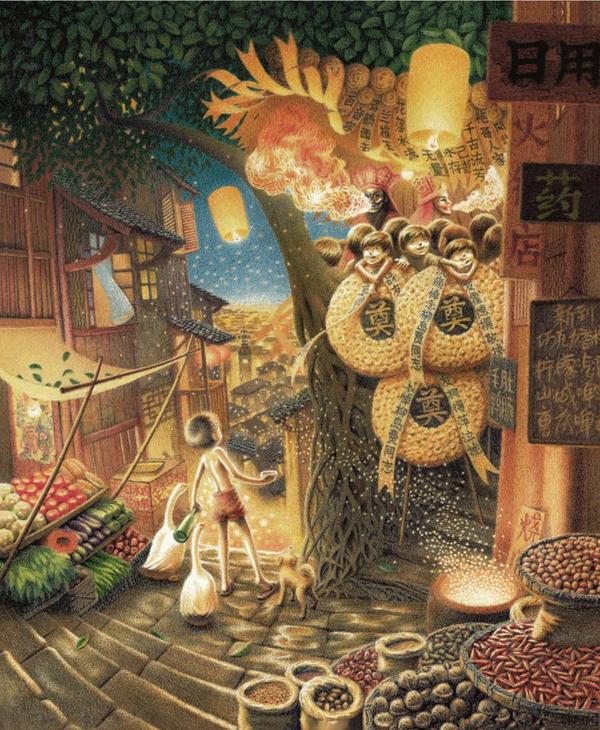 婆婆去世后沱沱画的.