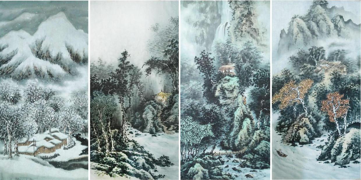 墨石山水画家 典雅华彩 浑融和谐