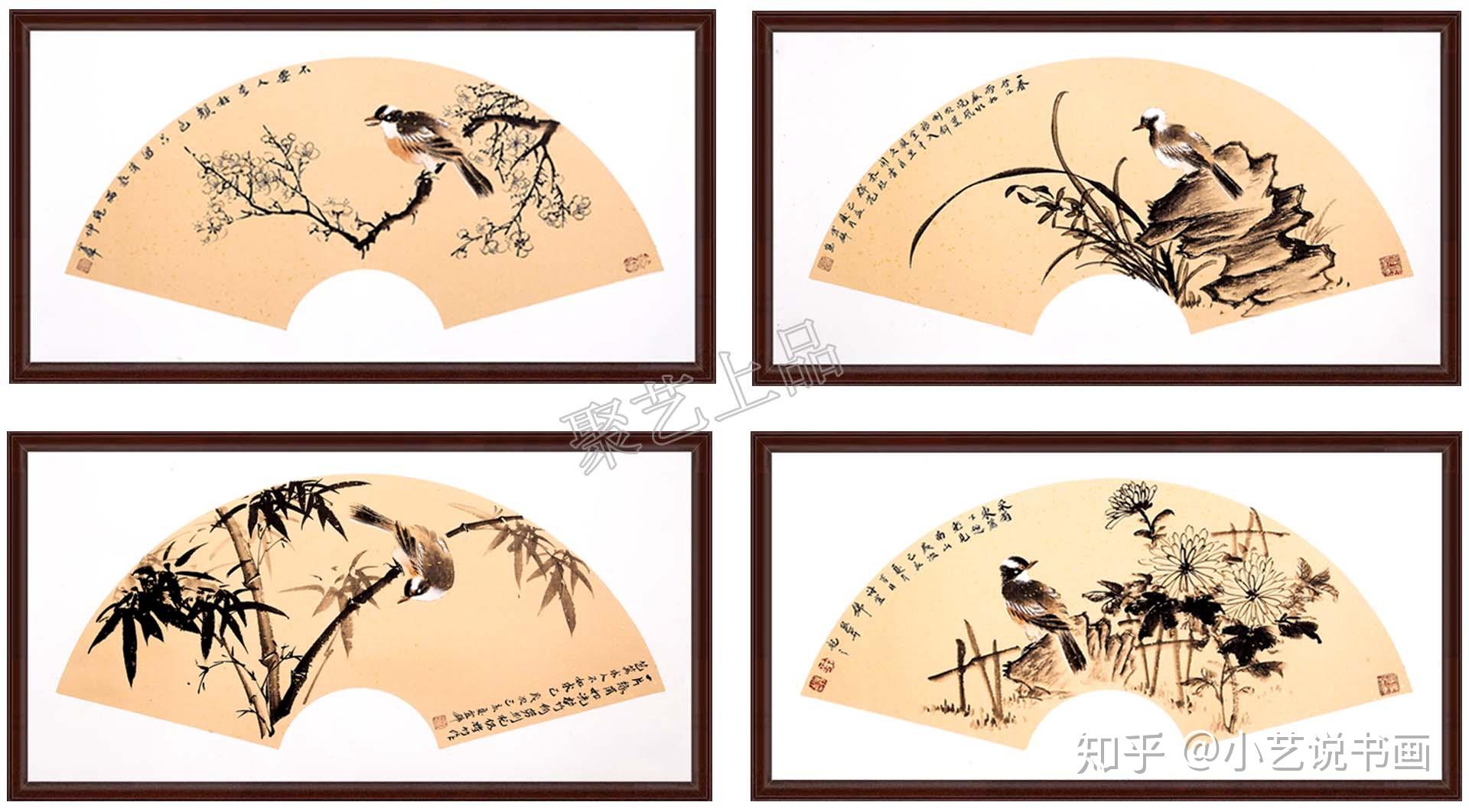 手绘国画梅兰竹菊 画面唯美,文化底蕴十足