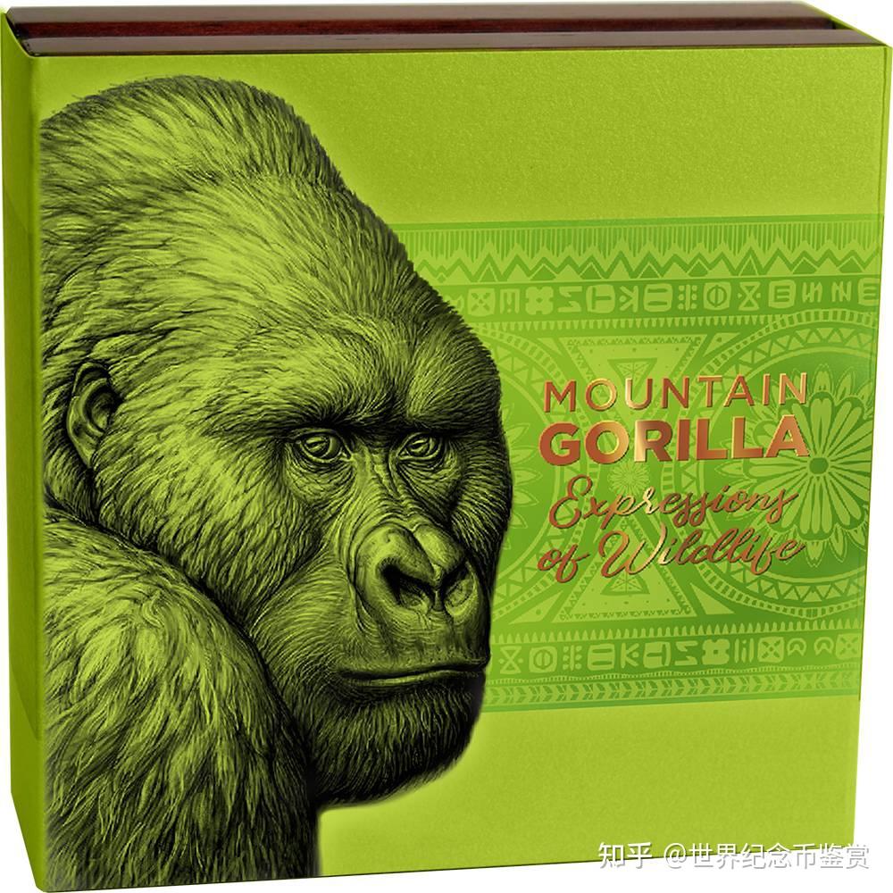 山地大猩猩–野生动物的表情–2021年2盎司纯银硬币–喀麦隆