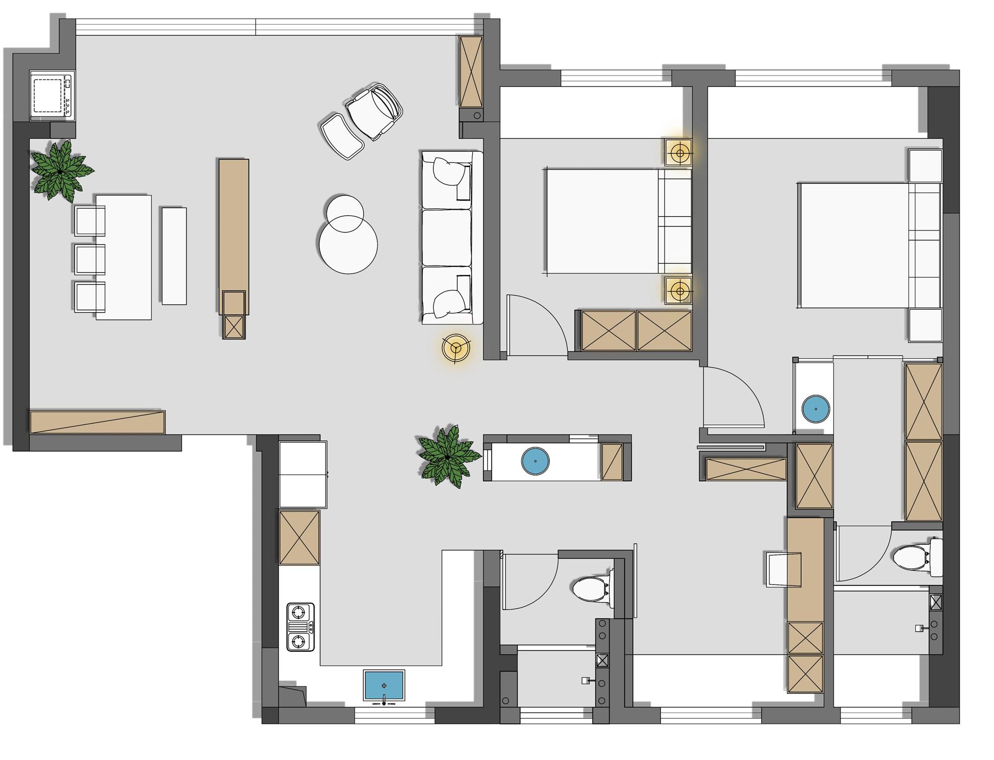 木提拉小屋丨雅旭新乐府128㎡原木风小屋,温馨时尚且开放