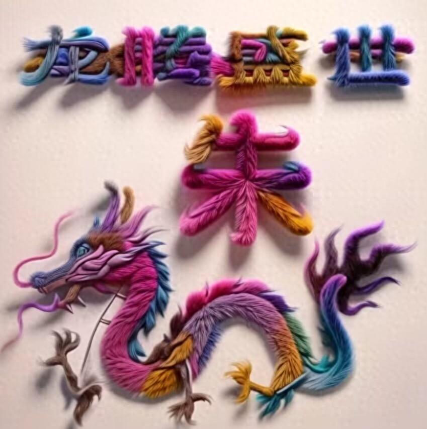 龙腾盛世创意刺绣姓氏头像