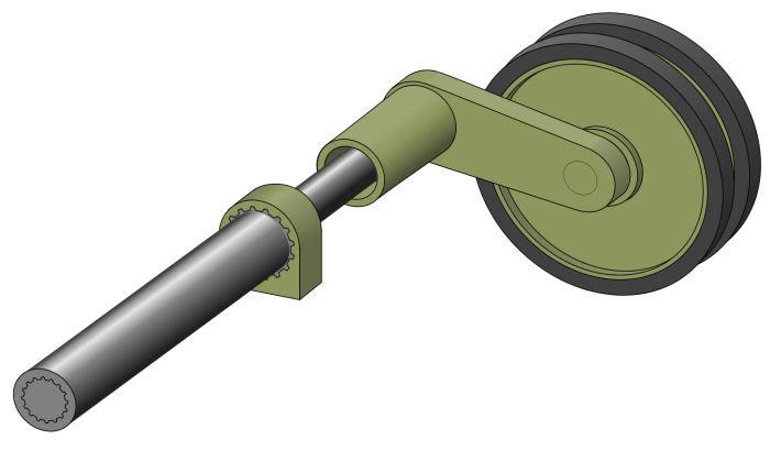 一实一套同轴式结构的双扭杆悬挂.