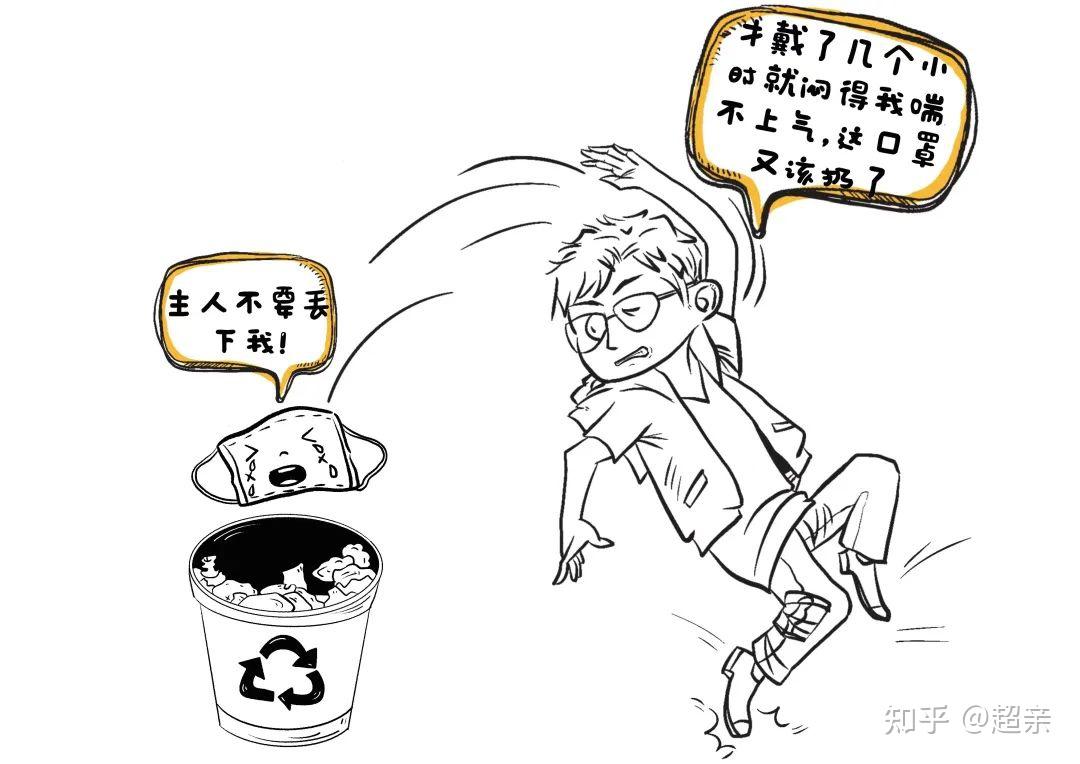 废弃口罩垃圾桶简笔画图片