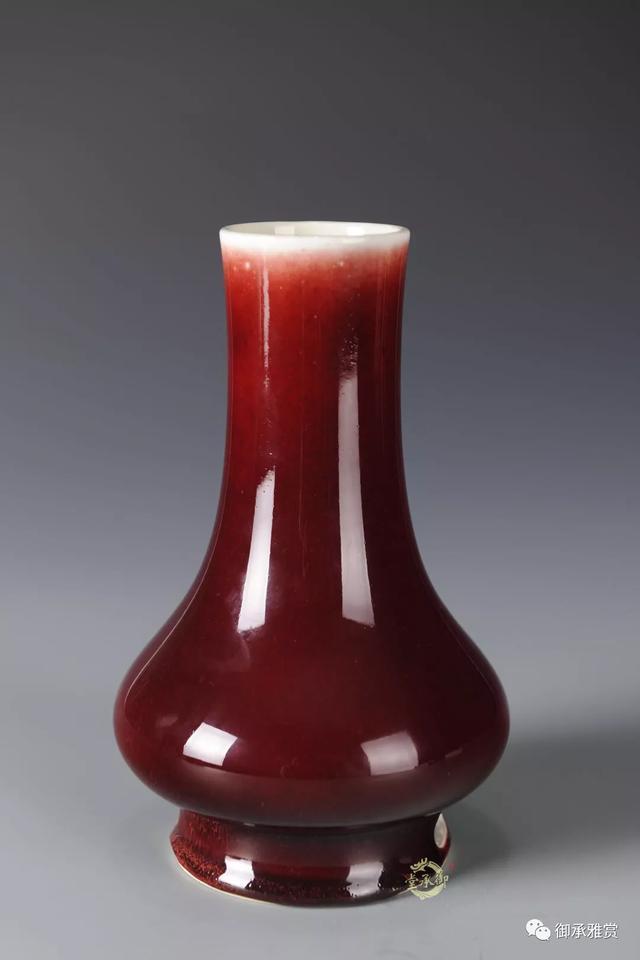 清時代 基福 康熙辛丑年製 蒋記 款 牛血紅釉丸