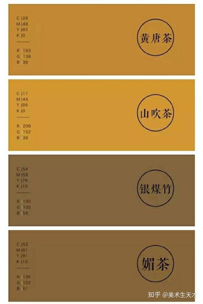 中国风配色卡这些中式色卡的名字都具有国风味道带着满满的诗意