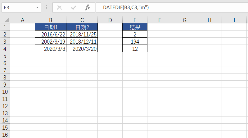 "d)示例 2 天数差异datedif 函数可以通过三种不同的方式计算日期