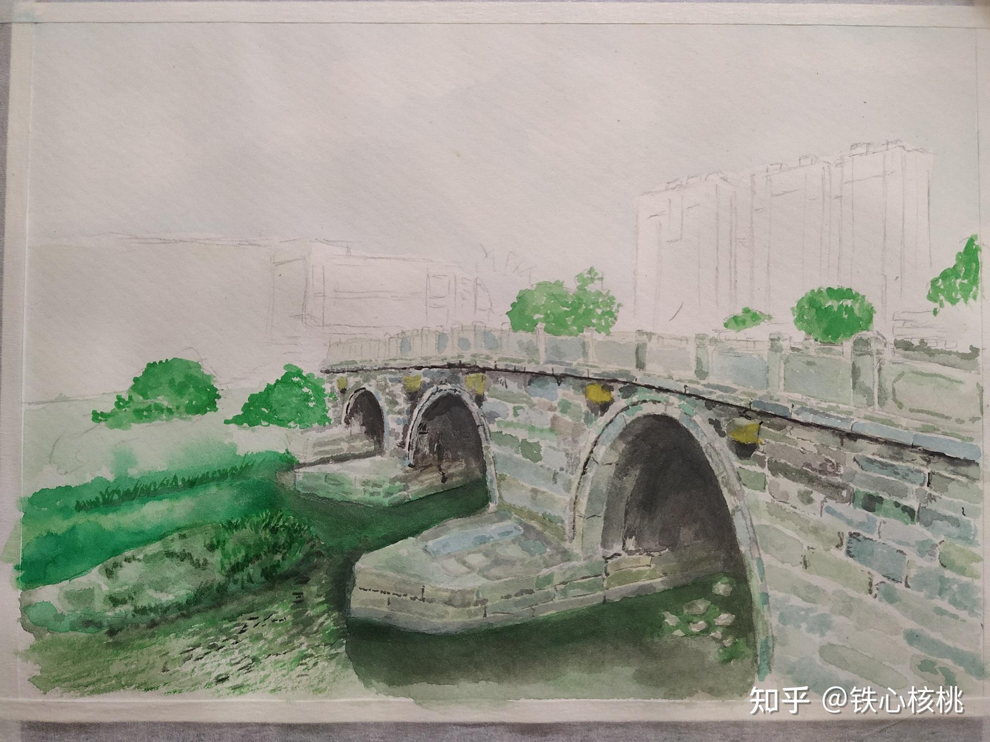 广济桥怎么画(儿童画)图片