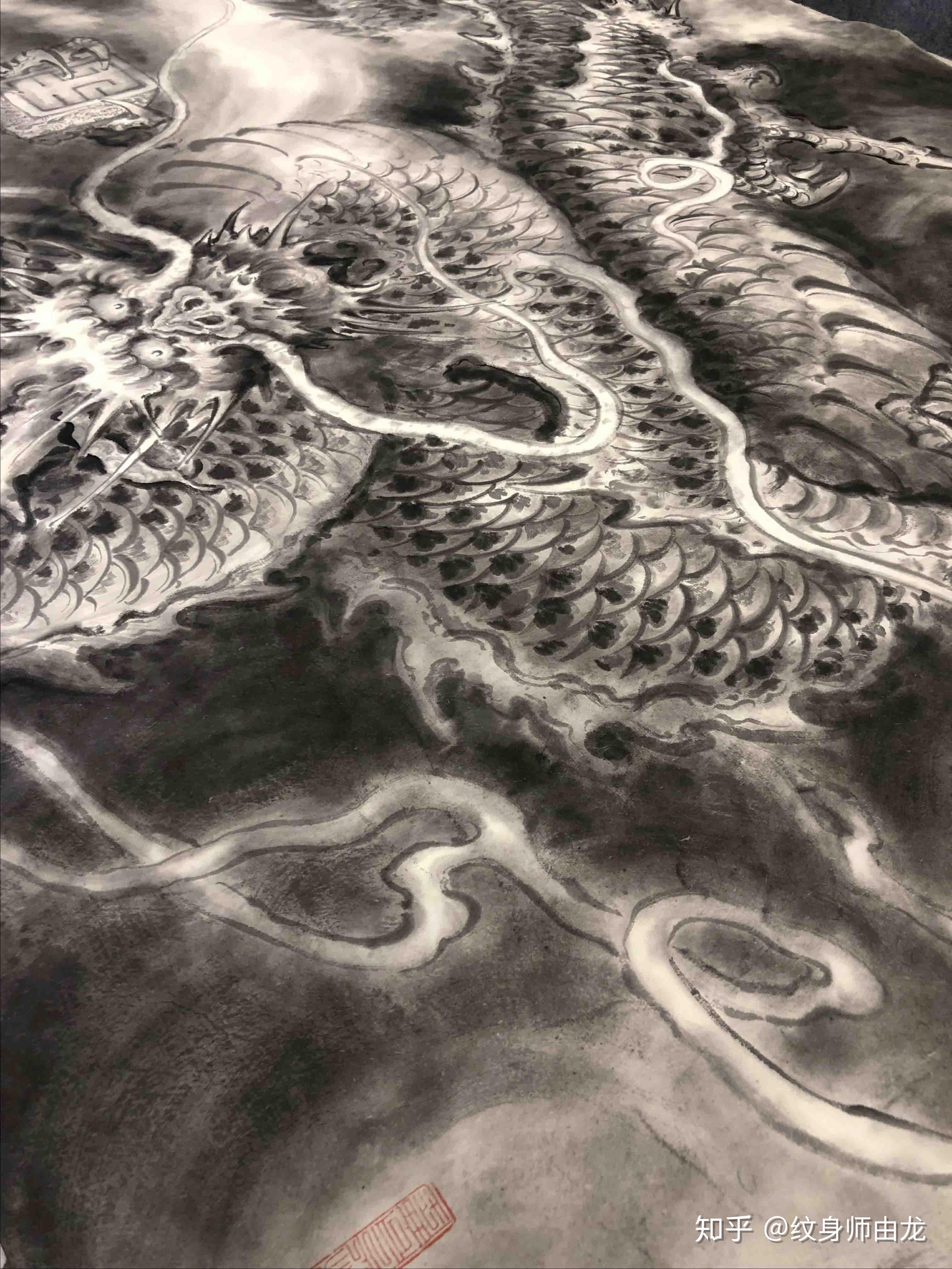 国画水墨龙纹设计正龙图