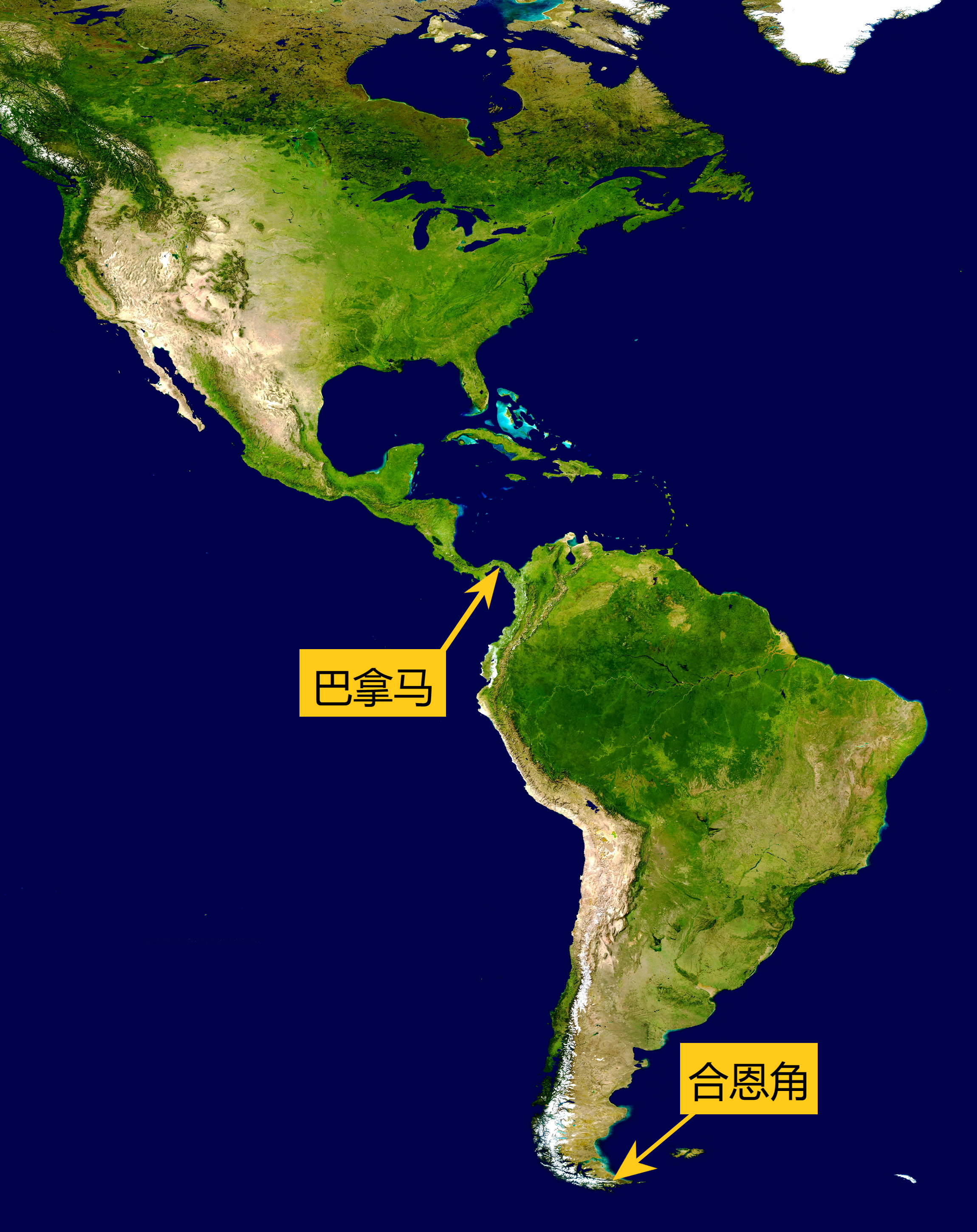 巴拿马运河在哪里地图图片