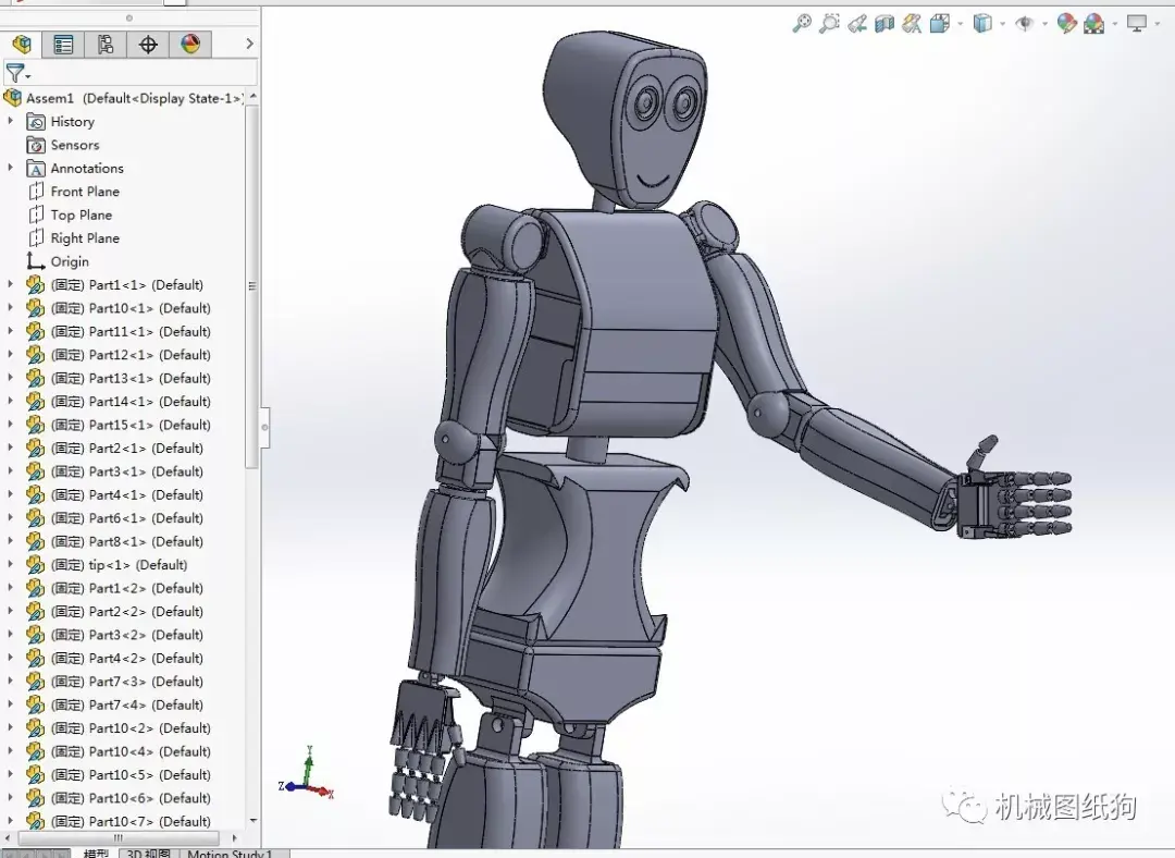 【機器人】簡易人形機器人造型結構3d圖紙 solidworks設計 - 知乎