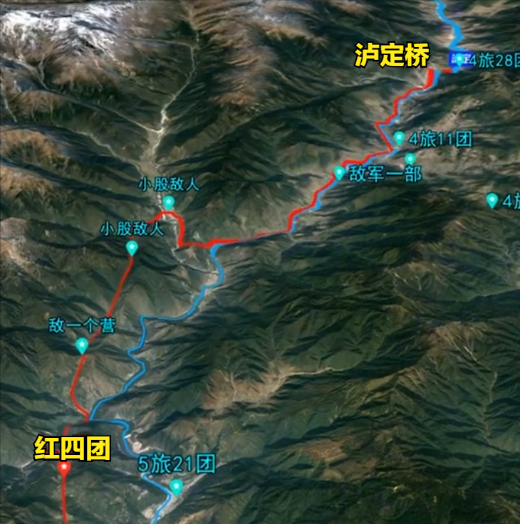 飞夺泸定桥路线图图片