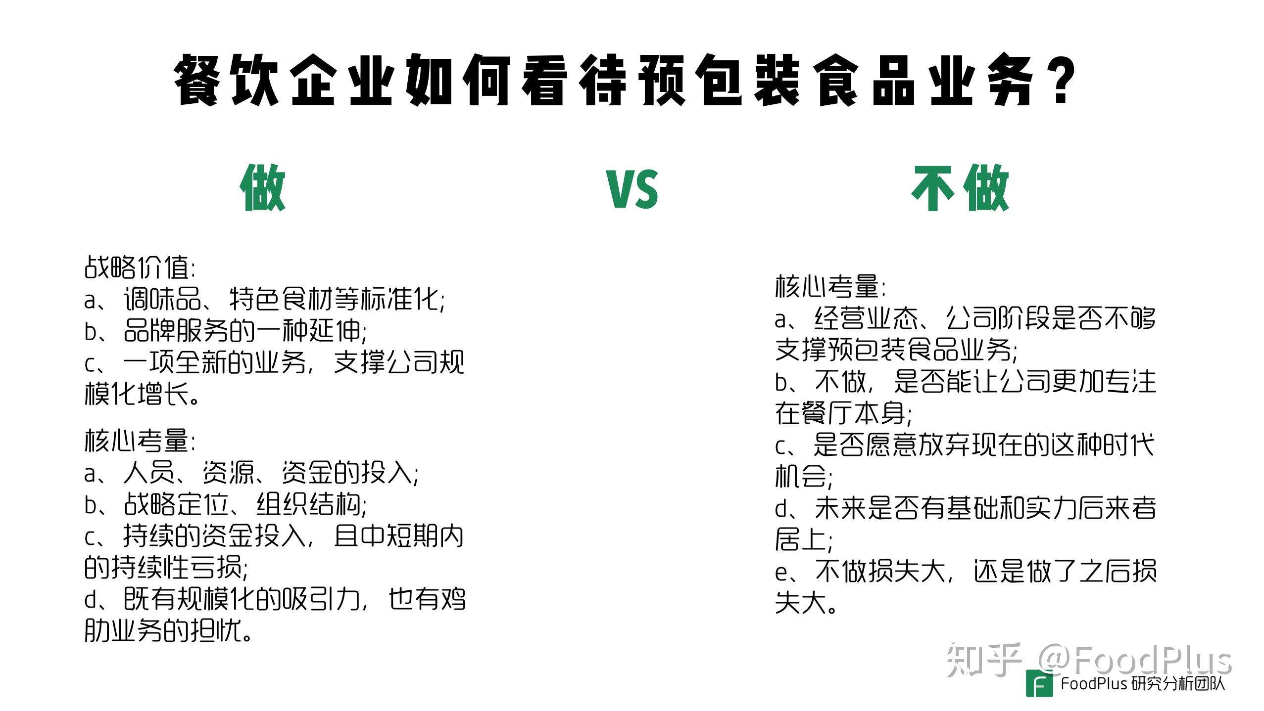 1,餐饮企业应该如何看待预包装食品业务的战略价值,以及如何为此制定