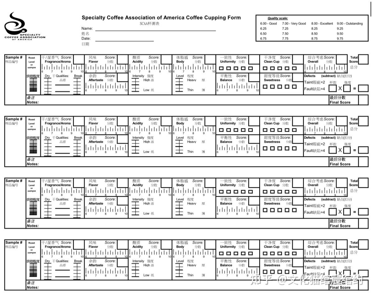 CULTURAL CAT LINK丨杯测实战，Coffee Cupping评分标准与解读 - 知乎