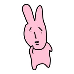 line app 怪诞粉红兔子表情包 