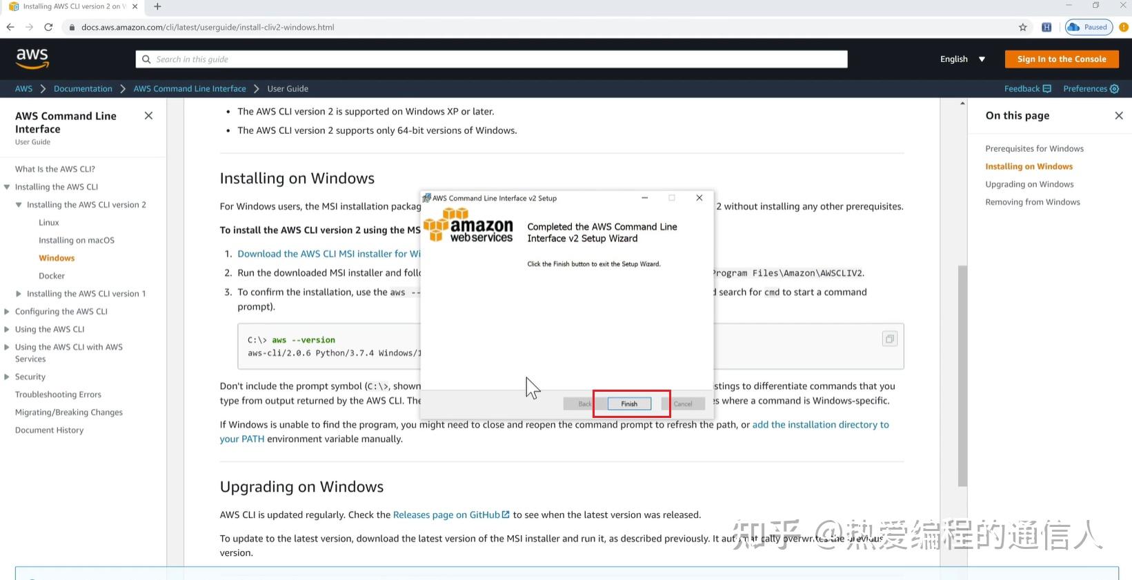 Aws aws cli setup on windows 