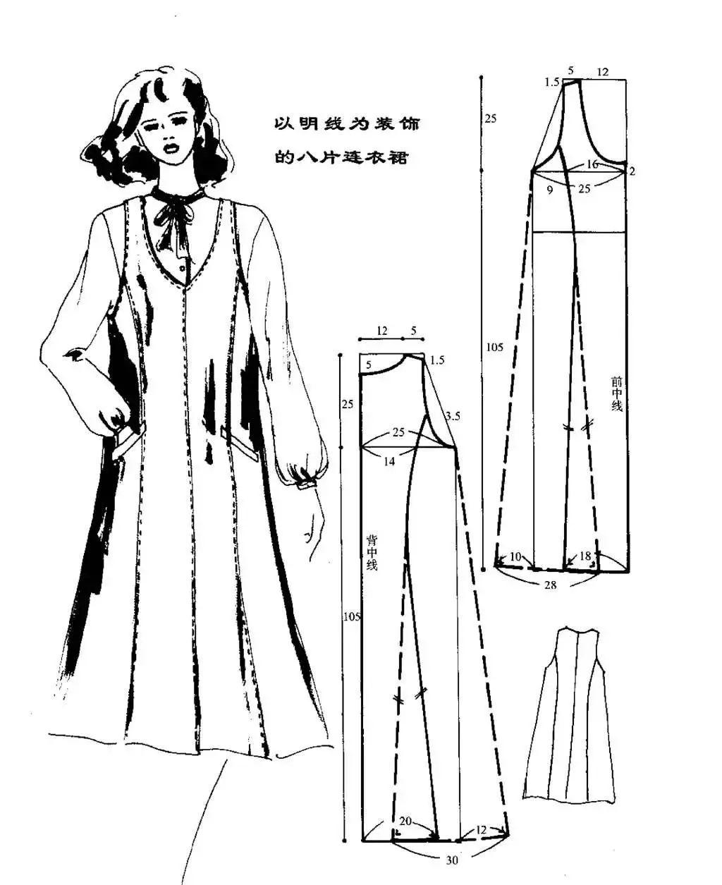 纸样| 39款连衣裙图纸,值得收藏! - 知乎