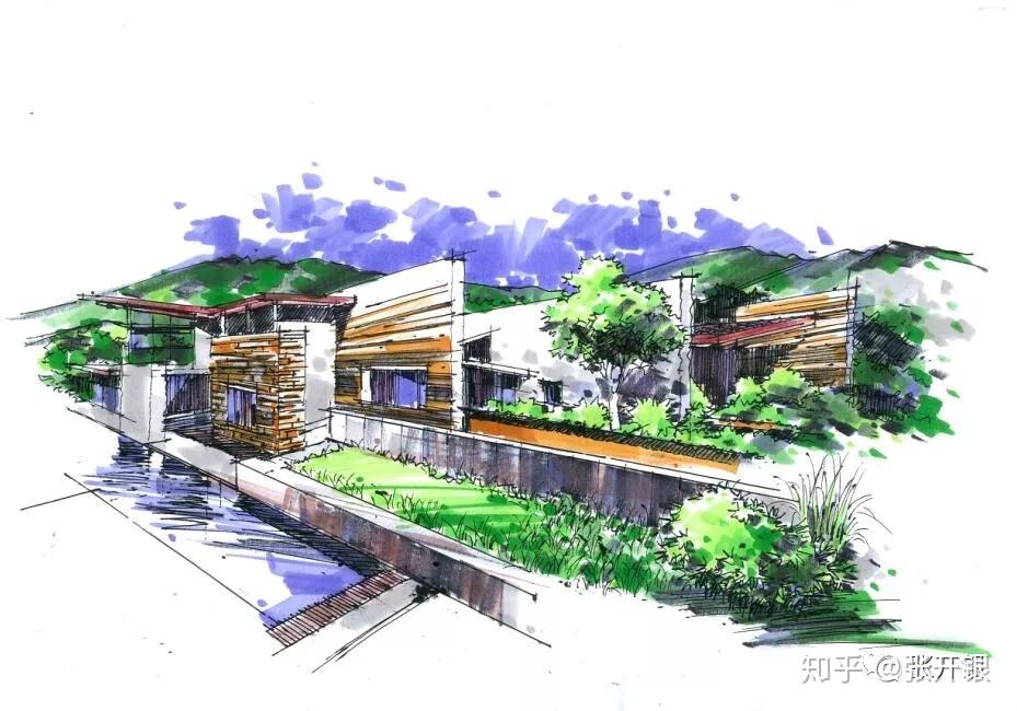 风景园林与建筑学这两种马克笔手绘画风，您喜欢哪一种？ - 知乎