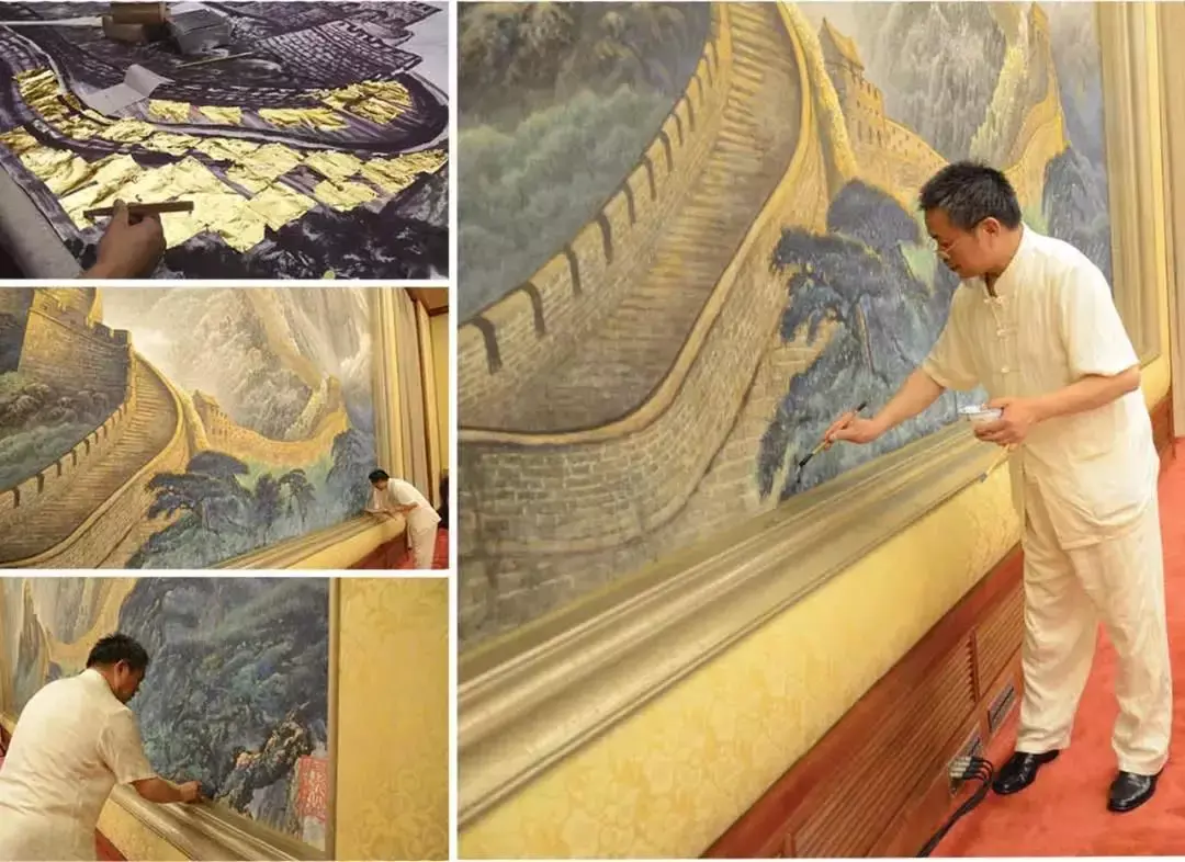 许仁龙为人民大会堂共和国客厅匠心巨制万里长城