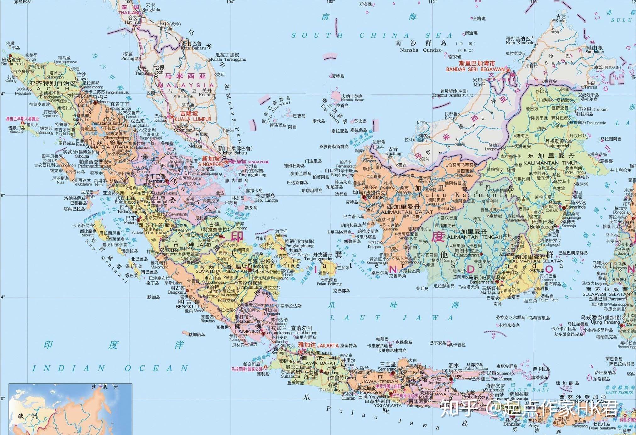 Detailed elevation map of Indonesia with roads, relief and airports | Indonesia | Asia ...