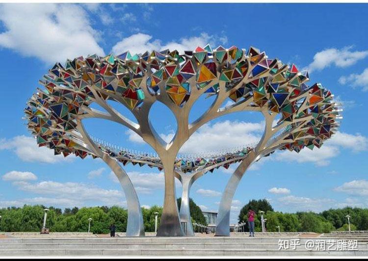 不锈钢抽象树雕塑