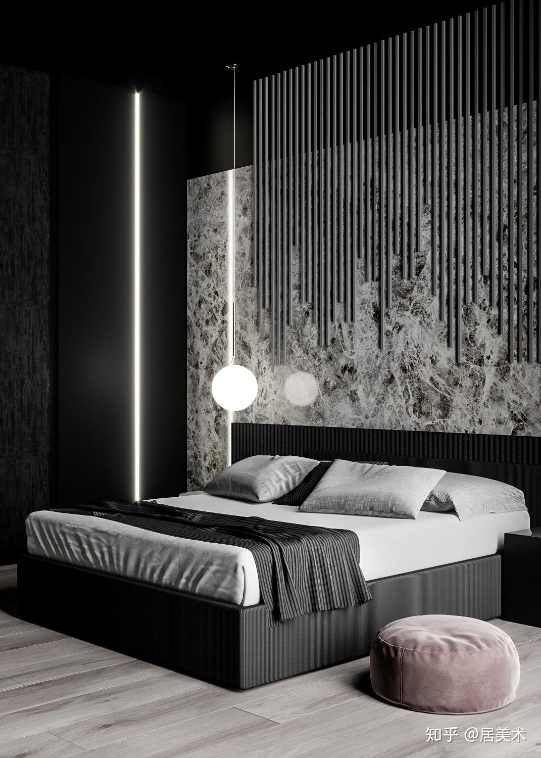 面对各种空间,总有一些地方显得苍白,这时候可以利用木色格栅作为空间