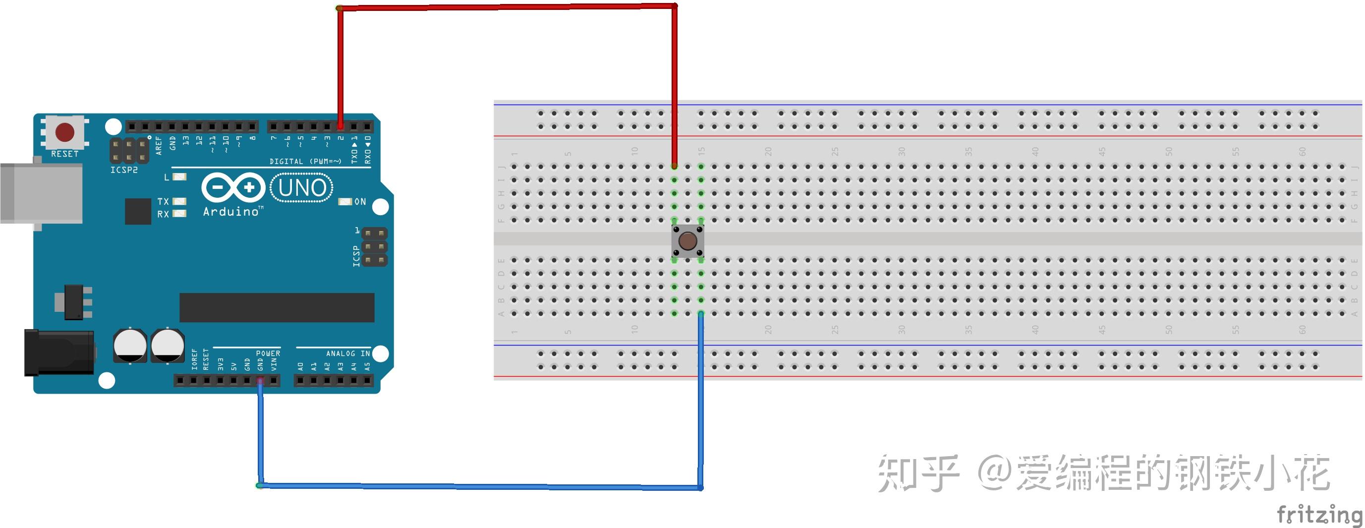 arduino入门4上拉电阻面包板芝麻开门开关宣告
