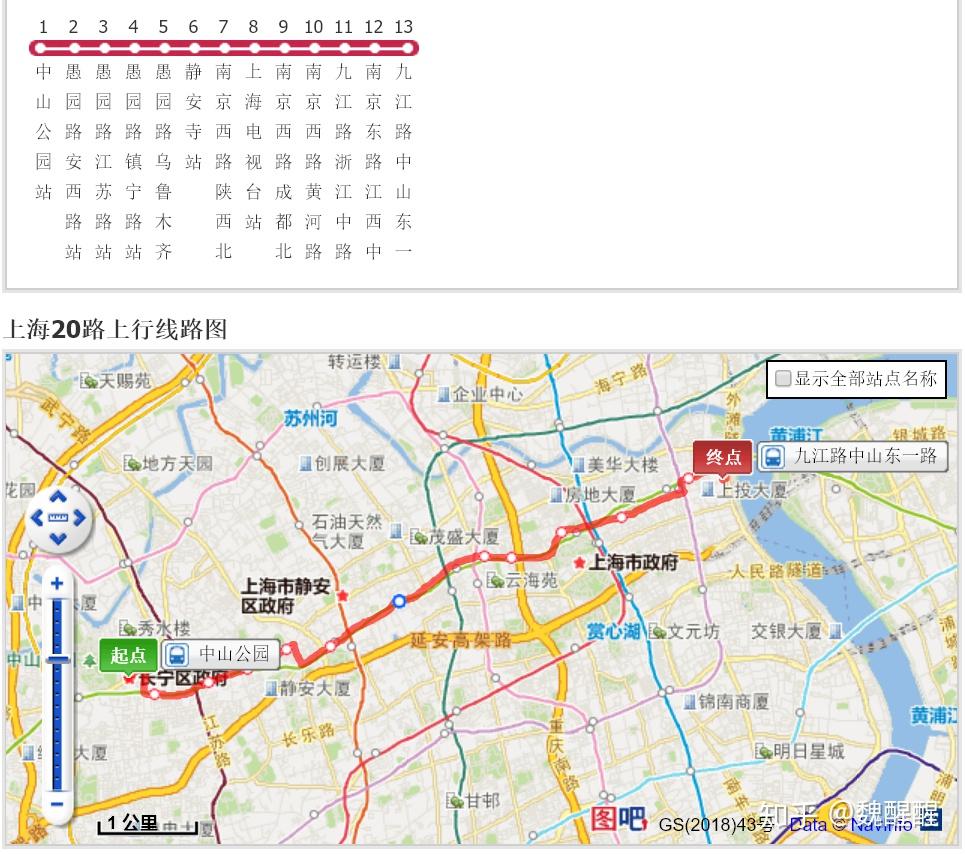 上海20路公交车路线图图片