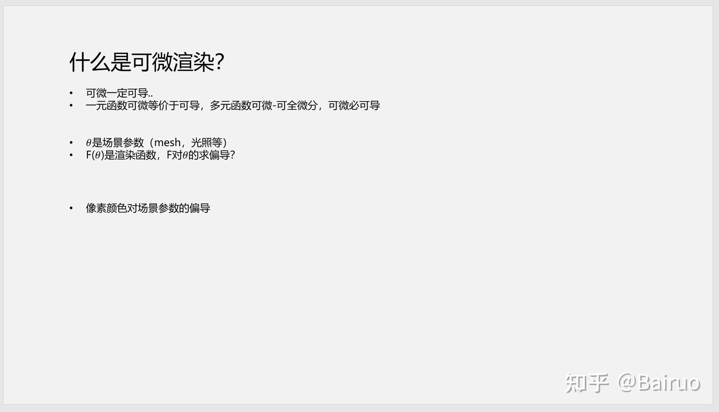 可微渲染、NeRF相关技术概念急速入门- 知乎