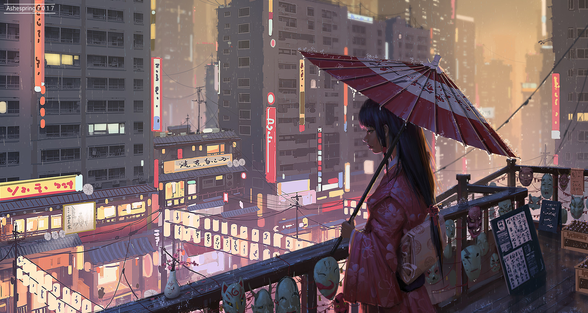 有哪些雨天的动漫电脑壁纸