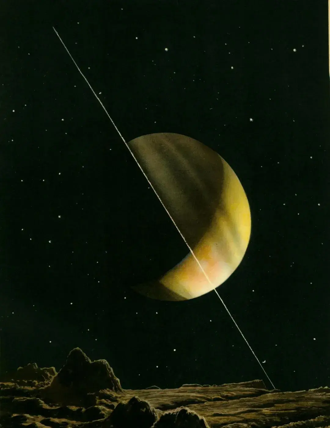 图为创新视角"在土卫上观看到的土星环"最后一位要介绍的太空艺术