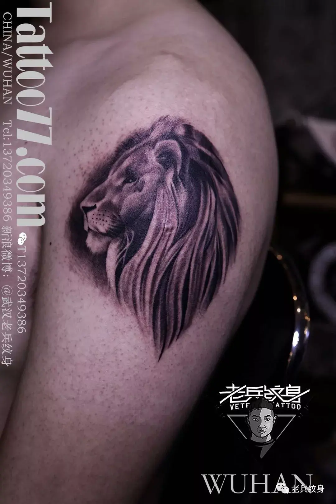 老兵店内作品欣赏——狮子纹身