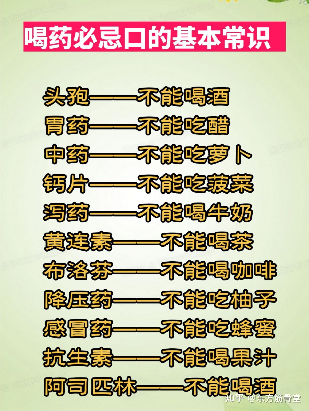 医学常识:吃药忌口基本常识! - 知乎