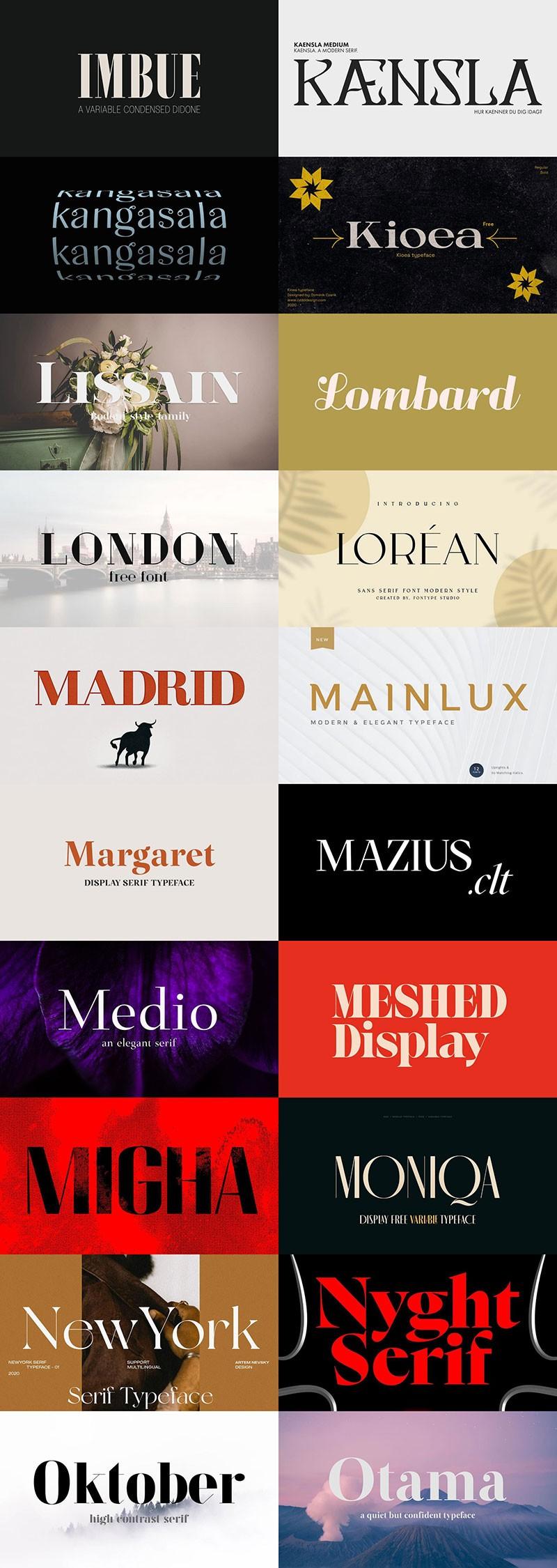 88款可商用时尚杂志标题衬线英文字体合集