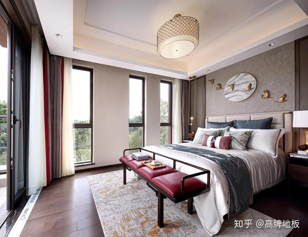 大气稳重咖啡色中式古典风格卧室装修效果图- 中国风