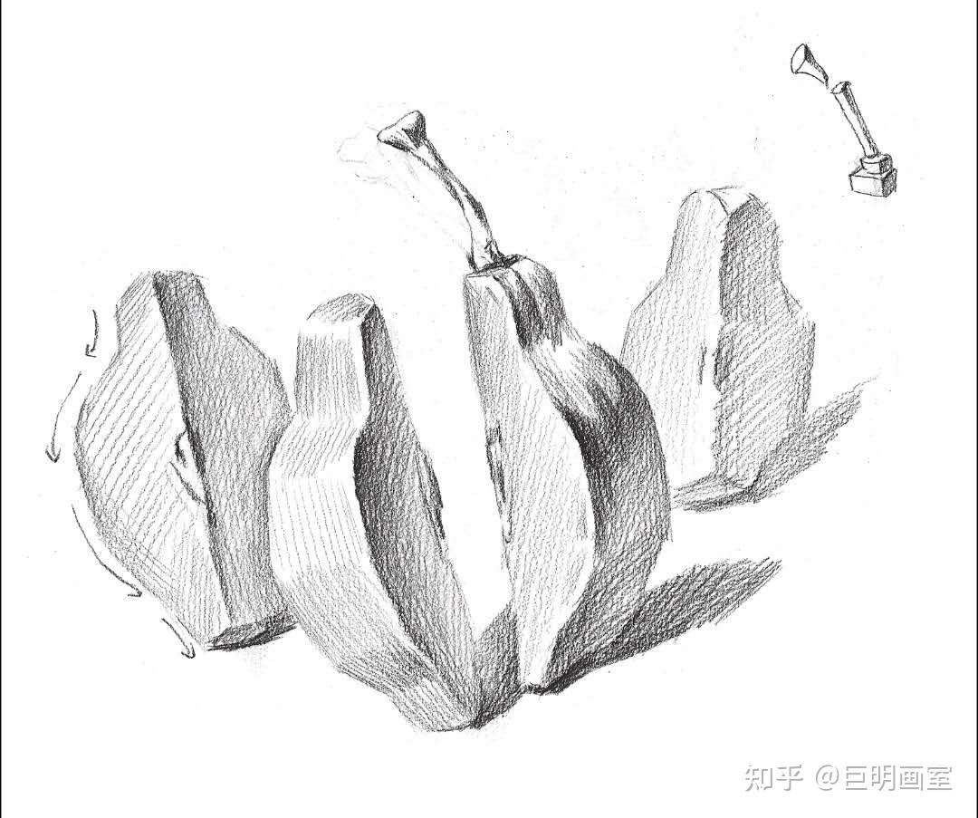 素描靜物梨