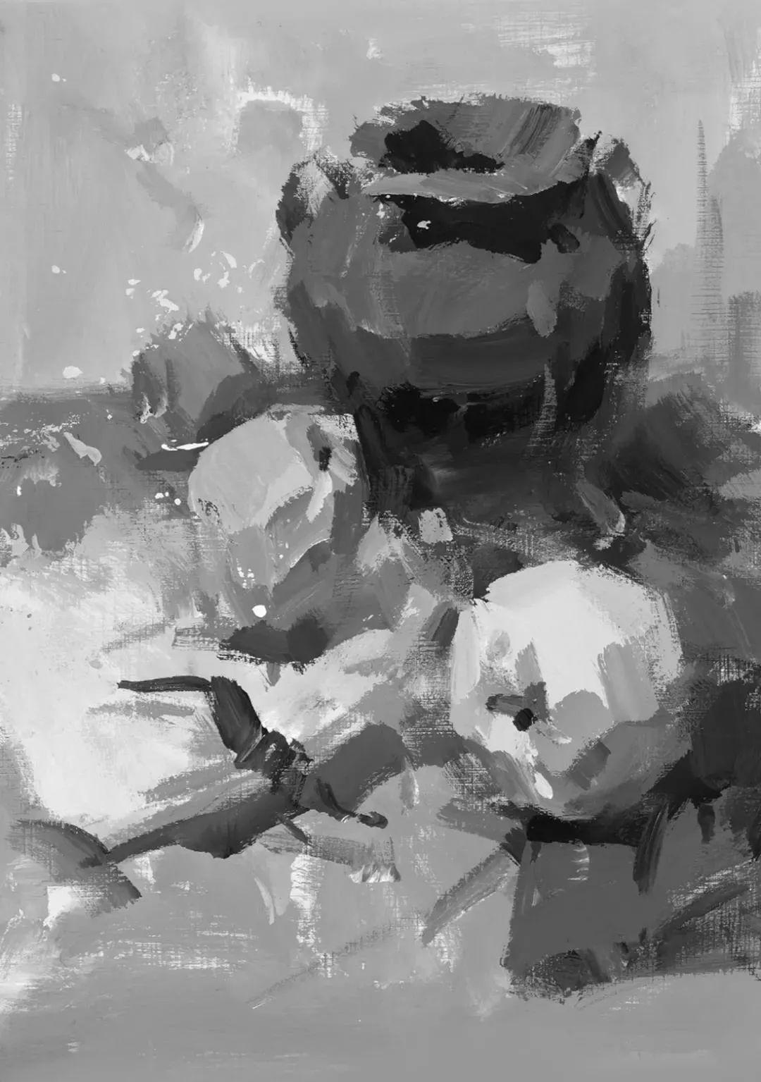 【色彩静物】黑白灰在色彩中同样重要,缺少它画面就会失去平衡 !