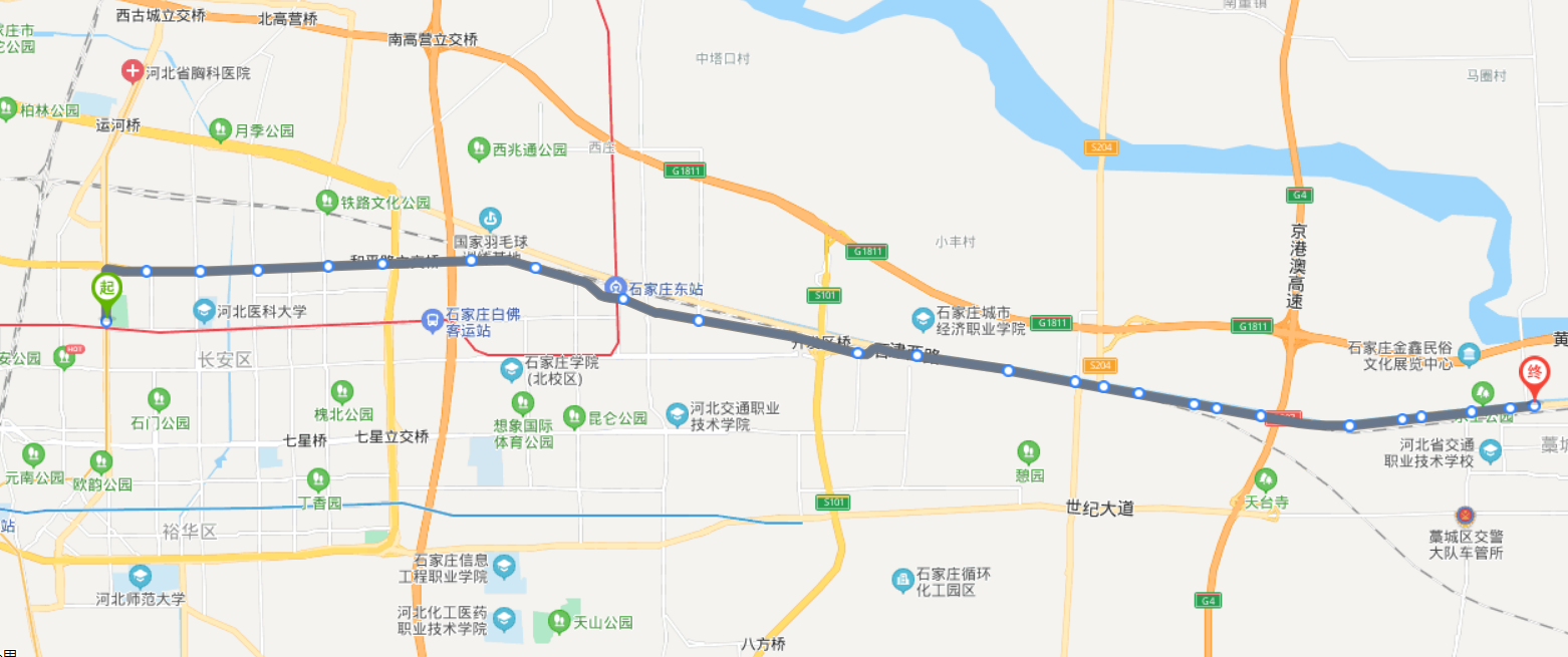 河北石家莊火車東站途經公交車路線乘坐點及其運行時間