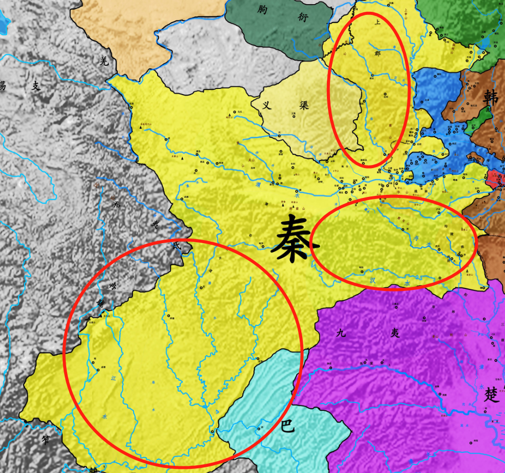 秦孝公时期的秦国地图图片