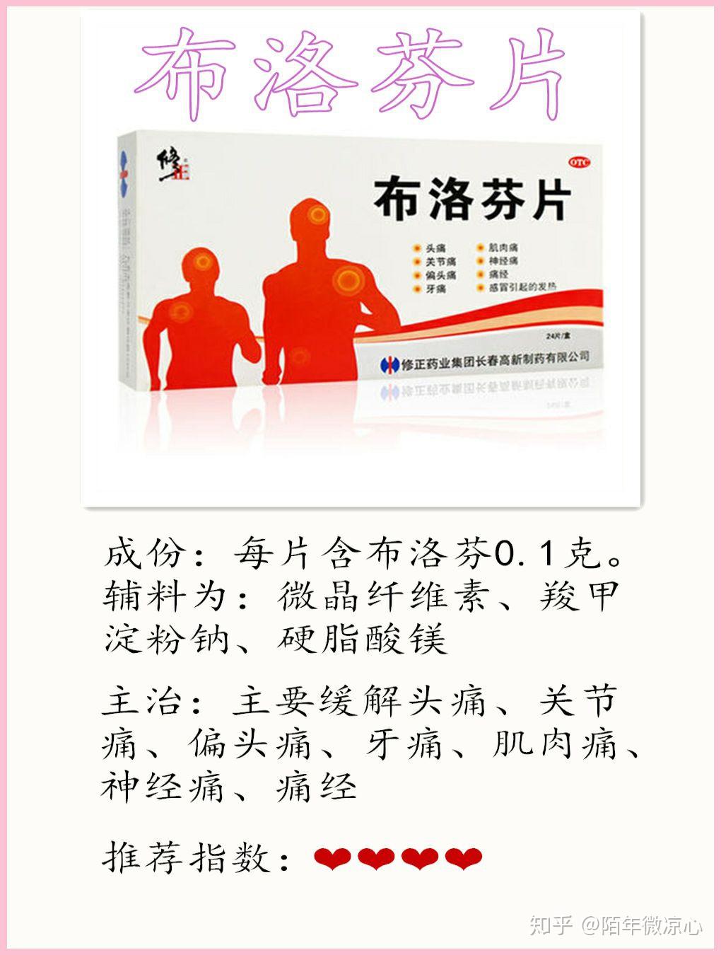 可缓解轻度或中度的疼痛,如头痛﹑牙痛﹑神经痛﹑肌肉痛及月经痛,也
