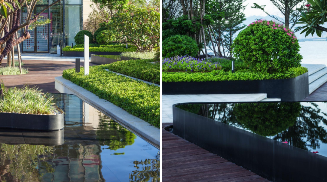 现代公园设计信息化条线分割铺装高差材质极简科技景观