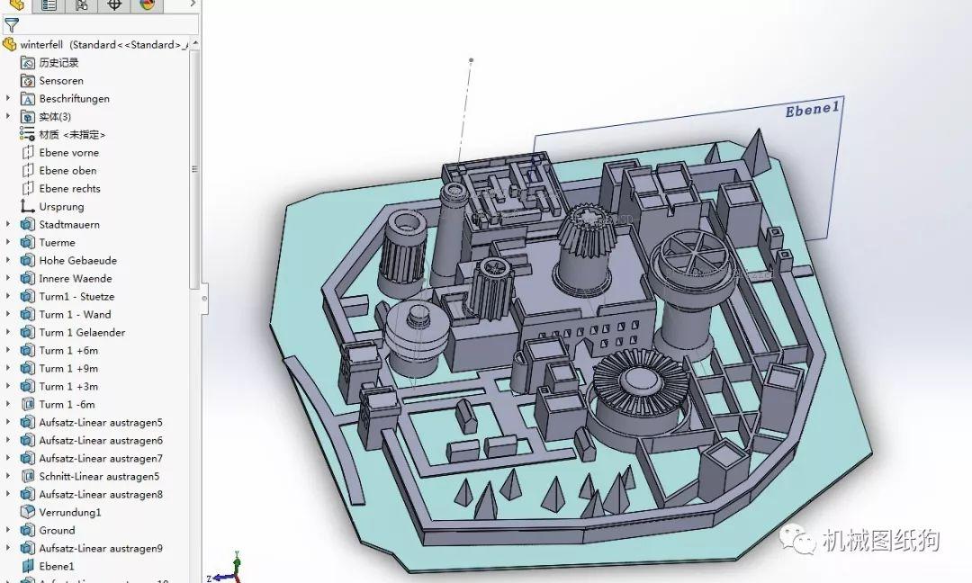 【生活艺术】4款简易winterfell临冬城模型相关3d图纸sw inventor stl