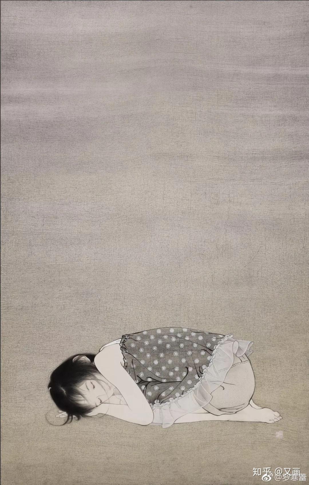 罗寒蕾工笔白描用一支会呼吸的笔织一张网细腻典雅笔触更是耐人寻味