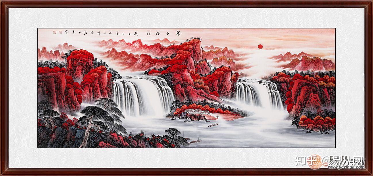 聚水招财画家李林宏鸿运风水画流水生财欣赏