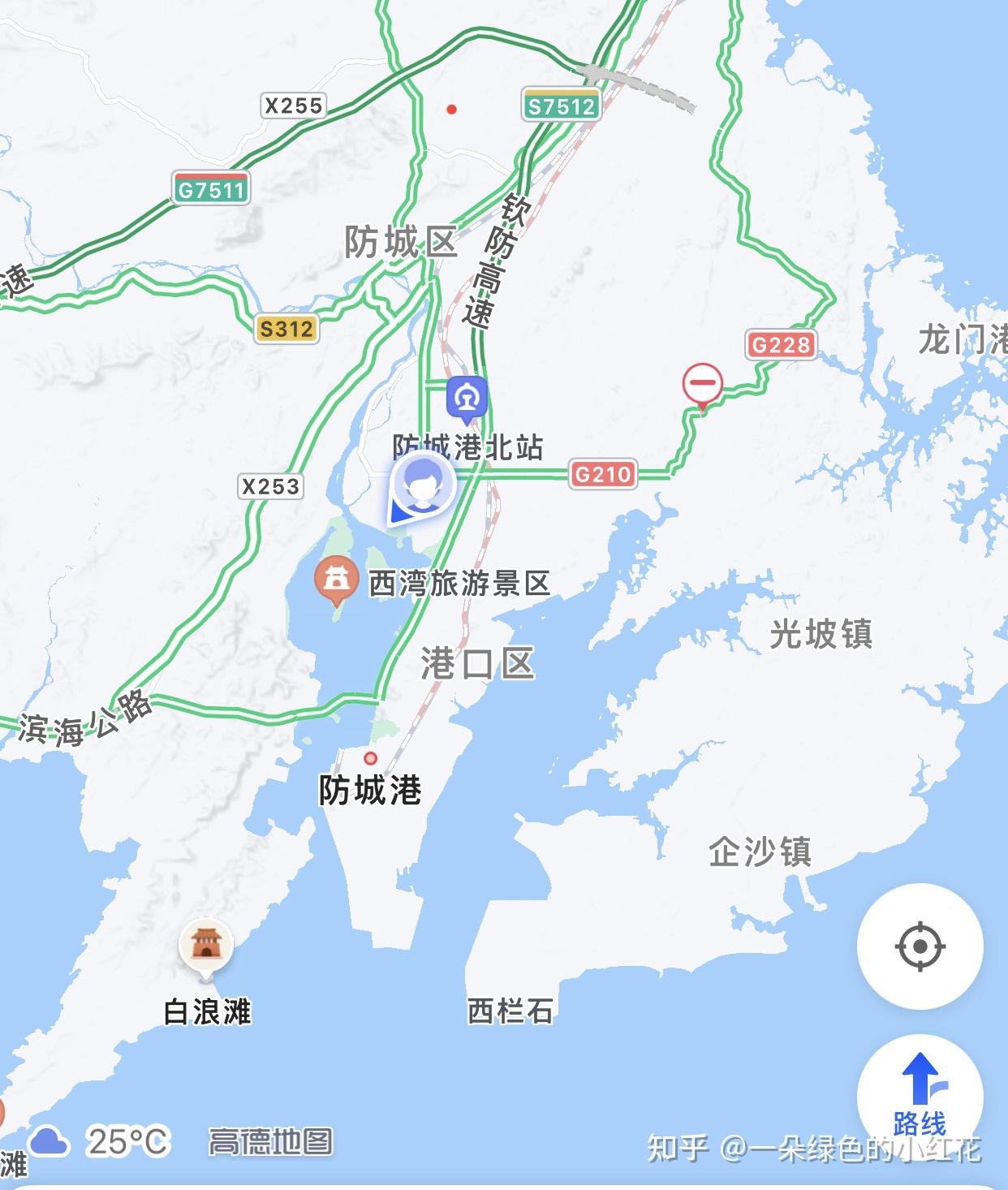 防城港江山半岛地图图片