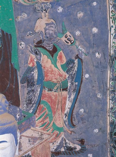 中国唐時代　敦煌莫高窟壁画 彩絵　人物像 発掘品古美術 AK1774A1-4 中国唐時代 敦煌莫高窟壁画 彩絵 人物像 発掘品古美術 AK1774A1