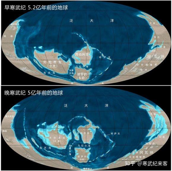 六亿年来的地球海陆格局分布图