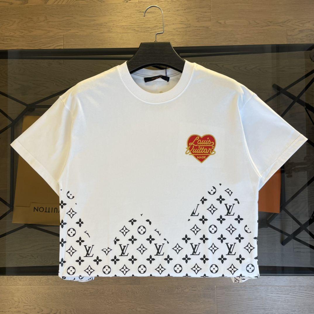lv路易威登2022春夏新款驴家联名款立体绣花胸标短袖t恤