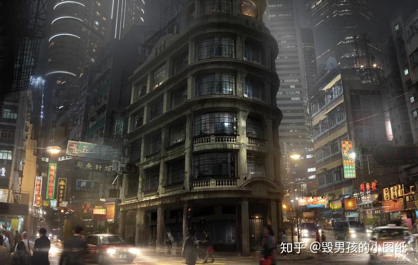 在电影第三幕的最后,奇异博士发现自己在面对香港圣殿的街道上.