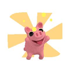 rosapig透明3d粉红小猪表情包